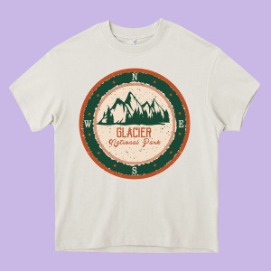 Glacier National Park Heavy Core Tee Designed By Minhpixels