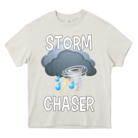 Cream Kids Storm Chaser Boys Storm Hunter Tornado Gift Heavy Core Tee - minhPixels