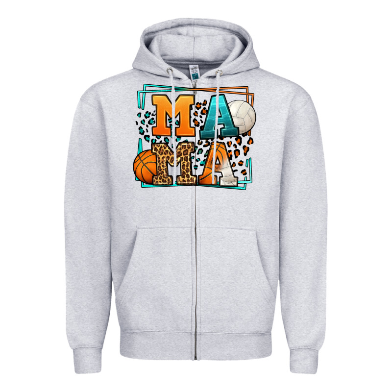 Basketball And Volleyball Mama Mother's Day Zipper Hoodie by LillyAllenDesigns | Teevron
