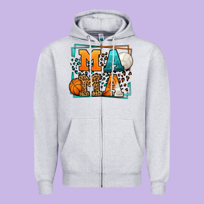 Basketball And Volleyball Mama Mother's Day Zipper Hoodie Designed By Lillyallendesigns