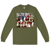 Army Green baseball dad Long Sleeve Tee - Jasminsmagicworld