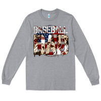 Heather Grey baseball dad Long Sleeve Tee - Jasminsmagicworld