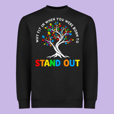 Why Fit In Autism Awareness Heavyweight Sweatshirt Designed By Cowhidedigitalart