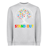Heather Grey Why Fit In Autism Awareness Heavyweight Sweatshirt - CowhideDigitalArt