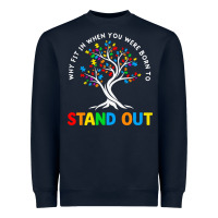 Navy Why Fit In Autism Awareness Heavyweight Sweatshirt - CowhideDigitalArt