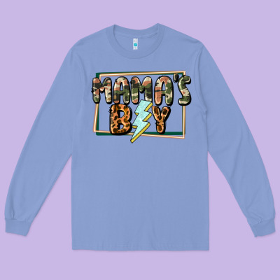 Mama's Boy Mother's Day Long Sleeve Tee Designed By Cowgirlartshop