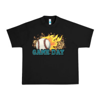 Black game day baseball leopard flames fireball Urban Heavy Tee - HowdyJamesFarm