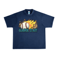Navy game day baseball leopard flames fireball Urban Heavy Tee - HowdyJamesFarm