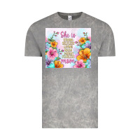 Cloud Rock she is mom with flowers Vintage Tee - TumblerDesignByShophia