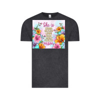 Vintage Black she is mom with flowers Vintage Tee - TumblerDesignByShophia