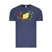 Vintage Denim Christmas Joy With Chick Vintage Tee - RanaPortraitStore