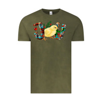 Vintage Olive Christmas Joy With Chick Vintage Tee - RanaPortraitStore
