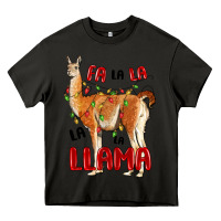 Asphalt christmas llama Heavy Core Tee - LillyAllenDesigns