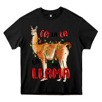 Black christmas llama Heavy Core Tee - LillyAllenDesigns