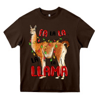 Chocolate Brown christmas llama Heavy Core Tee - LillyAllenDesigns