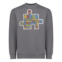 Storm Autism Puzzle Piece Words Autistic Heavyweight Sweatshirt - CowhideDigitalArt