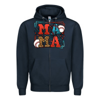 Navy leopard baseball mama Mother's Day Zipper Hoodie - LillyAllenDesigns
