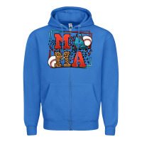 True Royal leopard baseball mama Mother's Day Zipper Hoodie - LillyAllenDesigns