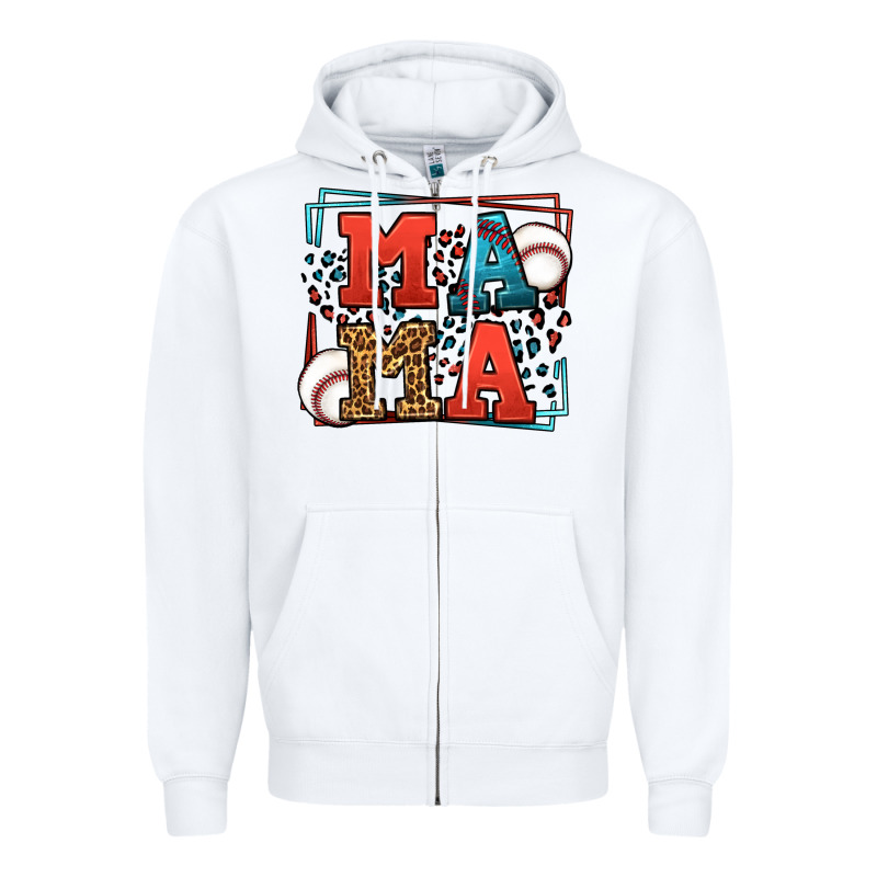 Leopard Baseball Mama Mother's Day Zipper Hoodie by LillyAllenDesigns | Teevron