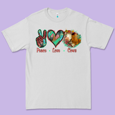 Peace Love Cows Premium Tee Designed By Bettercallsaul