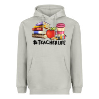 Moon Dust teacher life with books  pen and coffee Heavyweight Hoodie - Artiststas