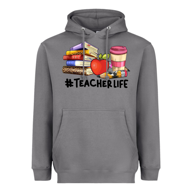 Teacher Life With Books  Pen And Coffee Heavyweight Hoodie by Artiststas | Teevron