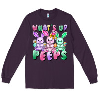 Plum What's up peeps Easter bunnies Easter Day Long Sleeve Tee - CowGirlArtShop