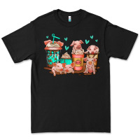 Black cute pigs coffee Premium Tee - Jasminsmagicworld