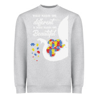 Heather Grey Autism Different Makes You Beautiful Heavyweight Sweatshirt - CowhideDigitalArt