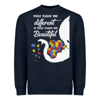 Navy Autism Different Makes You Beautiful Heavyweight Sweatshirt - CowhideDigitalArt
