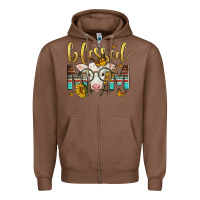 Chestnut Western Blessed Mom Baby Calf Mother's Day Zipper Hoodie - LillyAllenDesigns