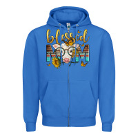 True Royal Western Blessed Mom Baby Calf Mother's Day Zipper Hoodie - LillyAllenDesigns