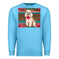 Ocean Blue standart poodle floral Premium Sweatshirt - Artiststas