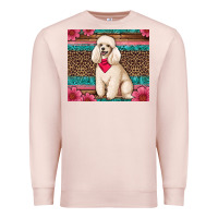 Pale Pink standart poodle floral Premium Sweatshirt - Artiststas