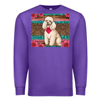 Purple standart poodle floral Premium Sweatshirt - Artiststas