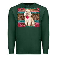 Sports Green standart poodle floral Premium Sweatshirt - Artiststas