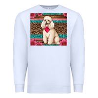 White standart poodle floral Premium Sweatshirt - Artiststas
