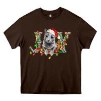 Chocolate Brown Russian Blue Cat Joy Heavy Core Tee - LillyAllenDesigns