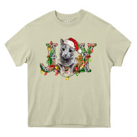Mossy Russian Blue Cat Joy Heavy Core Tee - LillyAllenDesigns