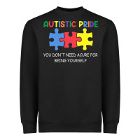 Black Autistic Pride Autism Awareness Heavyweight Sweatshirt - CowhideDigitalArt