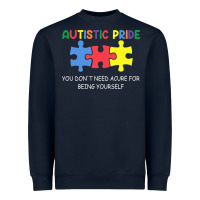 Navy Autistic Pride Autism Awareness Heavyweight Sweatshirt - CowhideDigitalArt