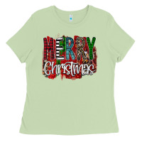 Matcha Merry Christmas Buffalo Plaid Leopard Ladies Tee - Bettercallsaul