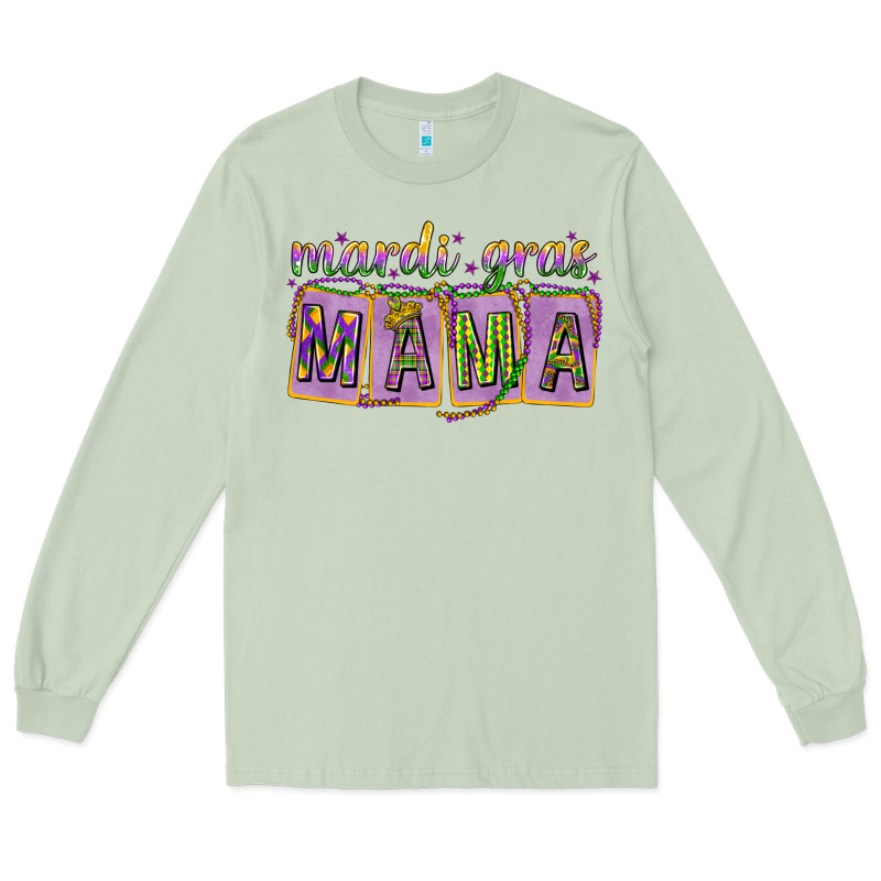 Mardi Gras Mama With Beads Long Sleeve Tee by HowdyJamesFarm | Teevron
