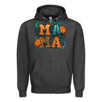 Charcoal Heather leopard basketball mama Mother's Day Zipper Hoodie - LillyAllenDesigns