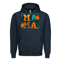 Navy leopard basketball mama Mother's Day Zipper Hoodie - LillyAllenDesigns