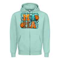 Seafoam leopard basketball mama Mother's Day Zipper Hoodie - LillyAllenDesigns