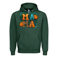 Sports Green leopard basketball mama Mother's Day Zipper Hoodie - LillyAllenDesigns