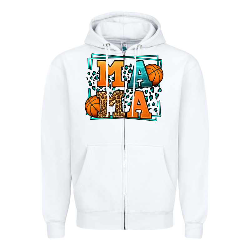 Leopard Basketball Mama Mother's Day Zipper Hoodie by LillyAllenDesigns | Teevron