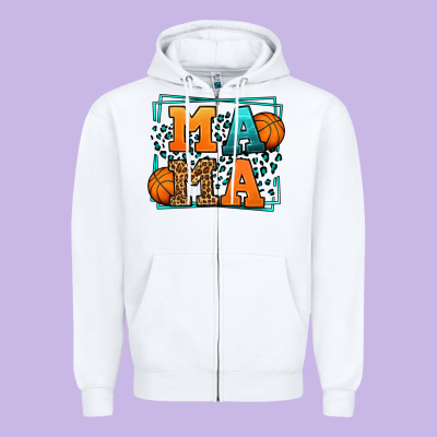 Leopard Basketball Mama Mother's Day Zipper Hoodie Designed By Lillyallendesigns