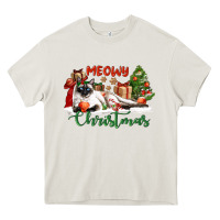Cream siamese cat meowy christmas Heavy Core Tee - LillyAllenDesigns